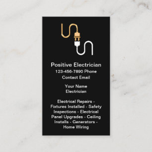 Classy Electrician Services Business Cards