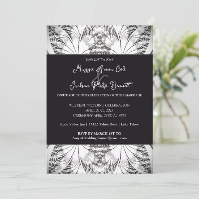 Classy Elegance Wedding Invitation (Standing Front)