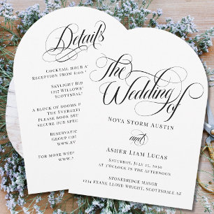 Classy Elegant All In One QR Code Arch Wedding Invitation