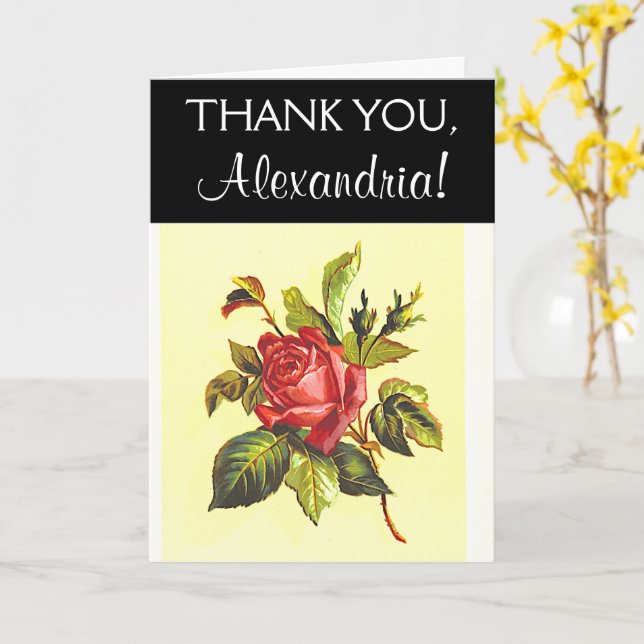 Classy, Elegant and Respectable "THANK YOU" Card (Yellow Flower)