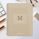 Classy Elegant Beige Custom Name Monogram Planner<br><div class="desc">Customise the text, and easily create your personalised planner. Click EDIT DESIGN to change the background colour or text colour. You can TRANSFER this DESIGN to other Zazzle products and adjust it to fit most Zazzle items. Standard Studio designs are made in high-resolution graphics for professional print. Thank you for...</div>