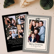 Classy Elegant Black Stripes Christmas 5 Photo