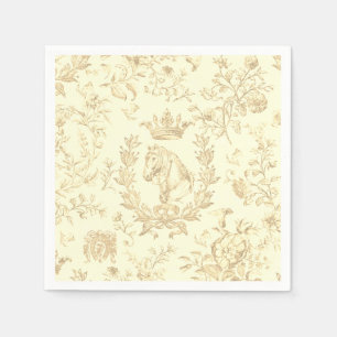 Classy Elegant Chic Beige Cream Equestrian Toile Napkin
