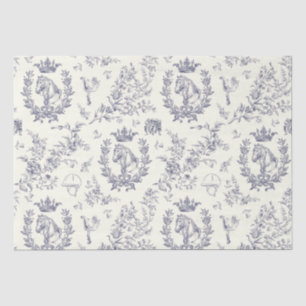 Classy Elegant Chic Blue Equestrian Toile Tissue Paper