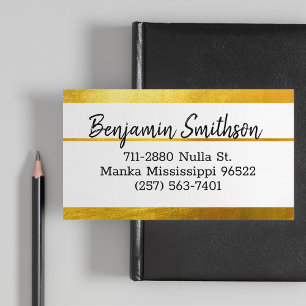 Classy Elegant Chic Modern Faux Gold Luxury Custom Business Card