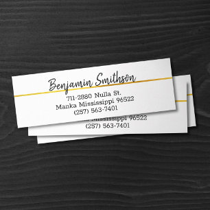 Classy Elegant Chic Modern Faux Gold Luxury Custom Mini Business Card