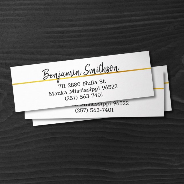 Classy Elegant Chic Modern Faux Gold Luxury Custom Mini Business Card (Creator Uploaded)