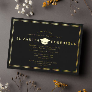 Classy Elegant Diploma Graduation Party Invitation