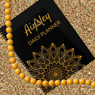 Classy elegant floral customised name mandala planner