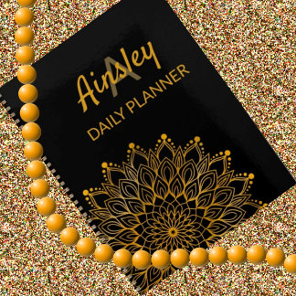 Classy elegant floral customised name mandala planner