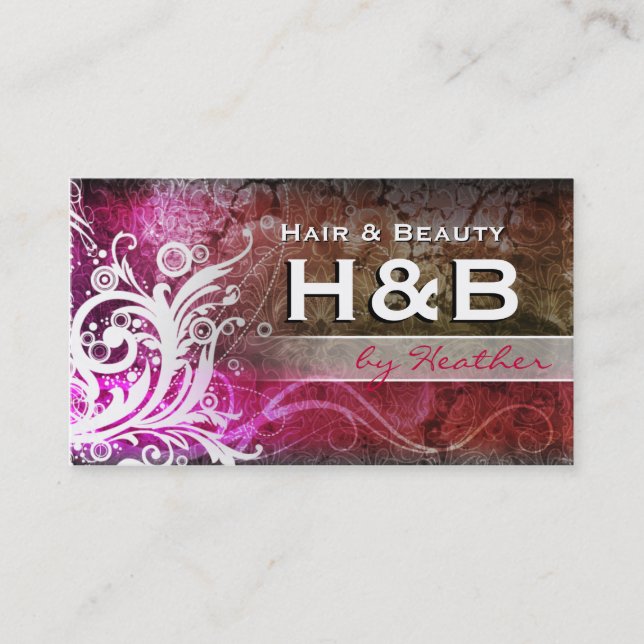 Classy & Elegant Flourish Salon/Hairstylist Card (Front)