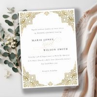 Classy Elegant Glam Gold Art Deco Ornate Wedding
