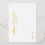 Classy Elegant Gold Foil Wedding Advice Card<br><div class="desc">Classy Elegant Gold Wedding Advice and Wishes Card
featuring title "Advice & Wishes" in gold modern script font with details in gold modern sans serif font on white background.</div>