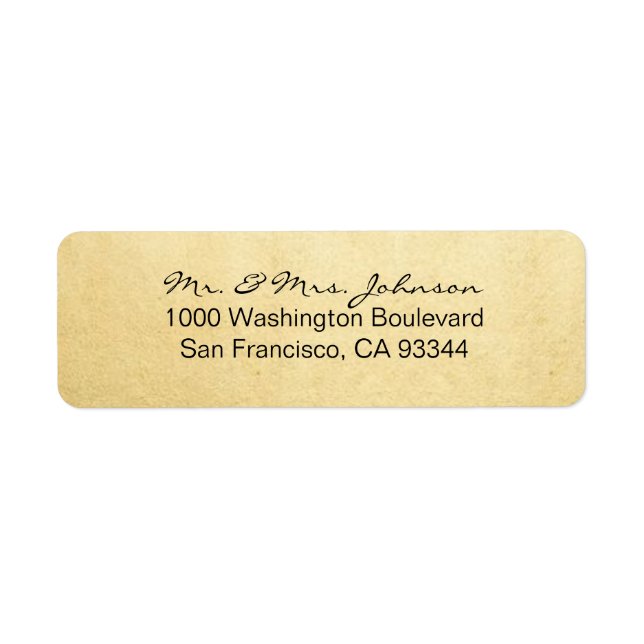 Classy Elegant Gold Foil Wedding Return Address (Front)