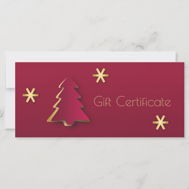 Classy Elegant Gold Red Christmas Tree Gift Card (Front)