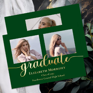 Classy Elegant Gold Script Text Graduate 3 Photo