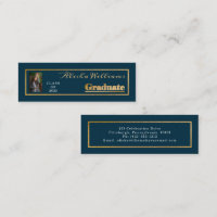 Classy Elegant Gold Text Graduate Photo Dk Teal