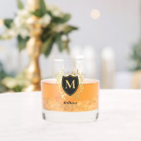 Classy Elegant Gold Tone Monogram Family Shield