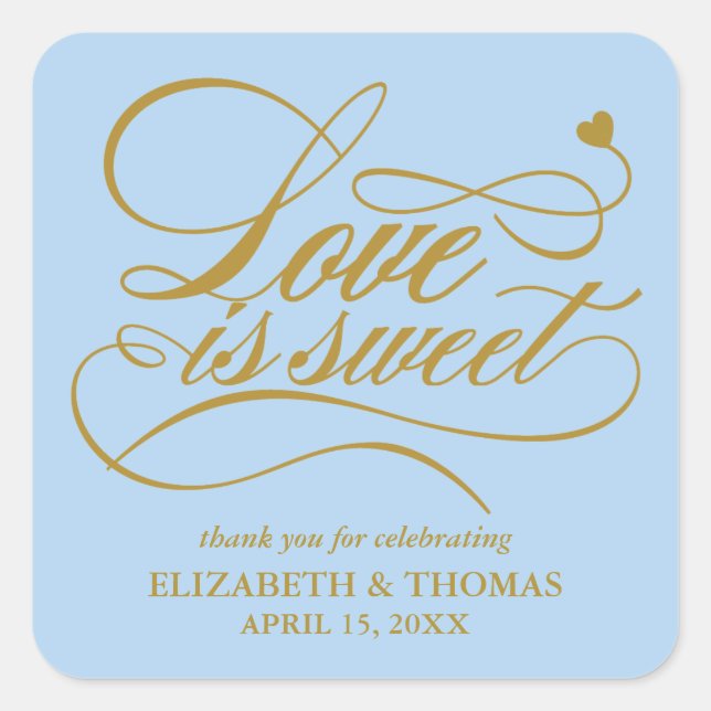 CLASSY ELEGANT LOVE IS SWEET WEDDING STICKERS (Front)