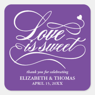 CLASSY ELEGANT LOVE IS SWEET WEDDING STICKERS