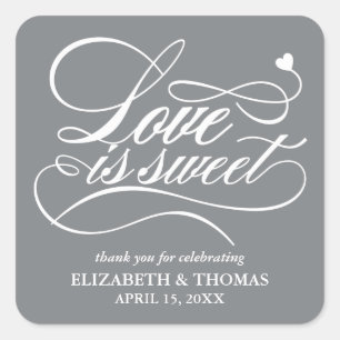 CLASSY ELEGANT LOVE IS SWEET WEDDING STICKERS