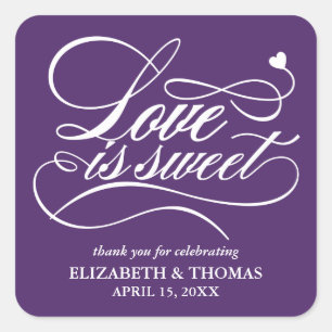 CLASSY ELEGANT LOVE IS SWEET WEDDING STICKERS