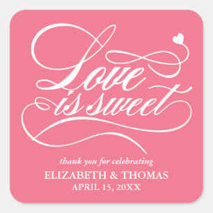 CLASSY ELEGANT LOVE IS SWEET WEDDING STICKERS