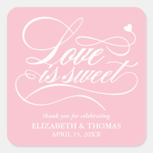 CLASSY ELEGANT LOVE IS SWEET WEDDING STICKERS
