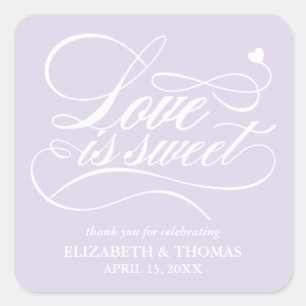 CLASSY ELEGANT LOVE IS SWEET WEDDING STICKERS