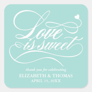 CLASSY ELEGANT LOVE IS SWEET WEDDING STICKERS
