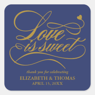 CLASSY ELEGANT LOVE IS SWEET WEDDING STICKERS
