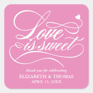 CLASSY ELEGANT LOVE IS SWEET WEDDING STICKERS