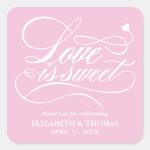 CLASSY ELEGANT LOVE IS SWEET WEDDING STICKERS
