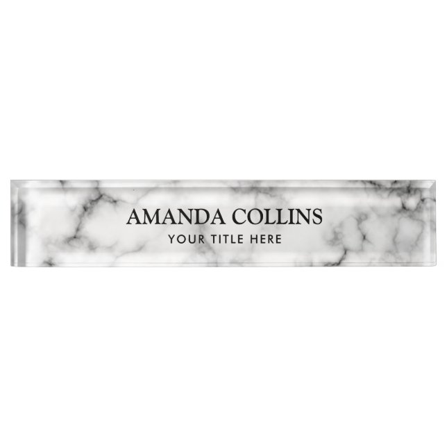 Classy elegant marble nameplate (Front)