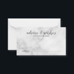 Classy Elegant Marble Wedding Advice Card<br><div class="desc">Classy Elegant White Marble Wedding Advice and Wishes Card
featuring title in grey modern script font with details in grey modern sans serif font on white marble background.</div>