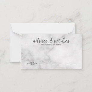 Classy Elegant Marble Wedding Advice Card