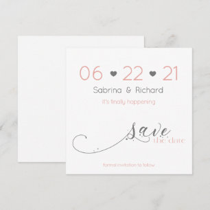 Classy Elegant Minimalist Blush Save the Date Invitation