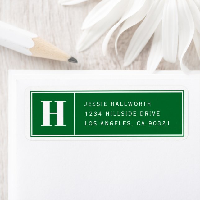 Classy Elegant Modern Dark Green Return Address (Insitu)