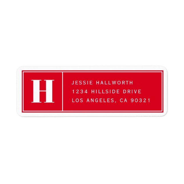 Classy Elegant Modern Red Return Address (Front)