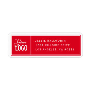 Classy Elegant Modern Red & White Return Address