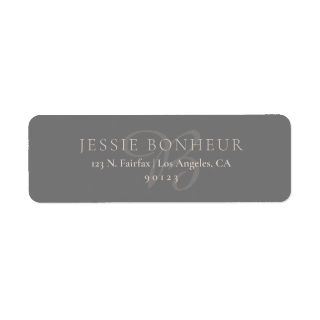 Classy Elegant Neutrals & Grey Return Address (Front)