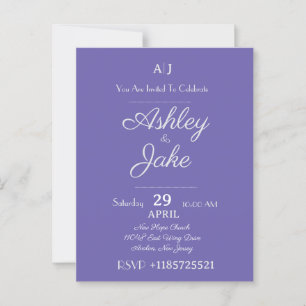 Classy Elegant Purple Wedding Invitation Card