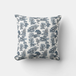 Classy Elegant Rustic Toile Horses Pattern Cushion