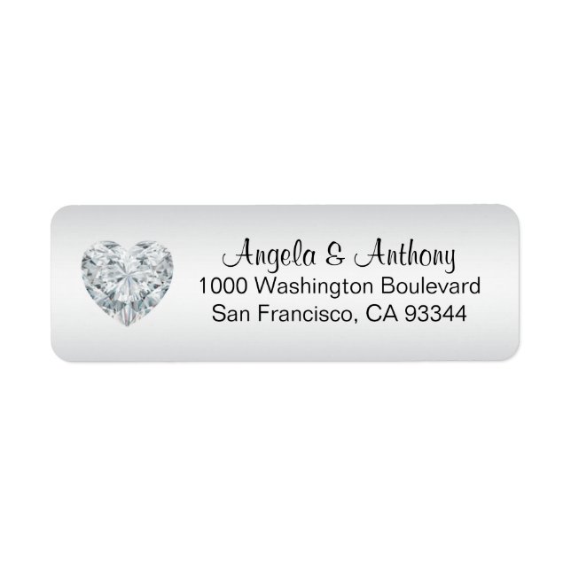 Classy Elegant SILVER Foil Wedding Return Address (Front)