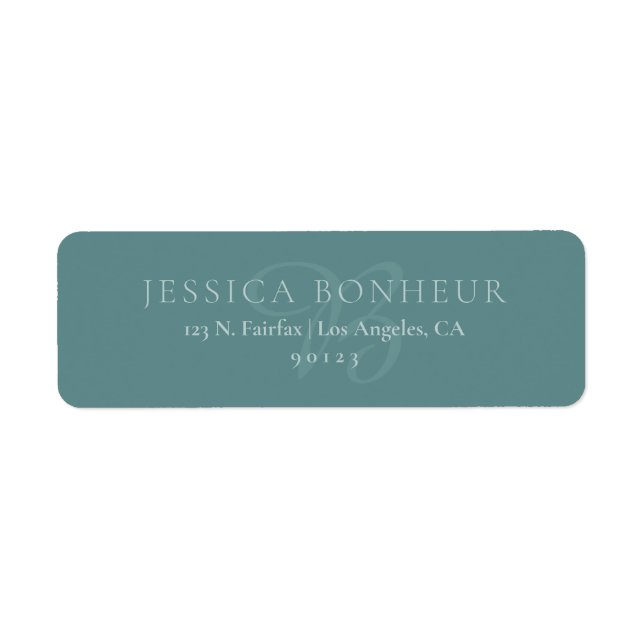 Classy Elegant Teals Return Address (Front)