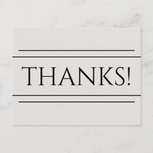 Classy, Elegant "THANKS!" Postcard
