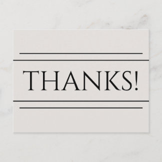 Classy, Elegant "THANKS!" Postcard