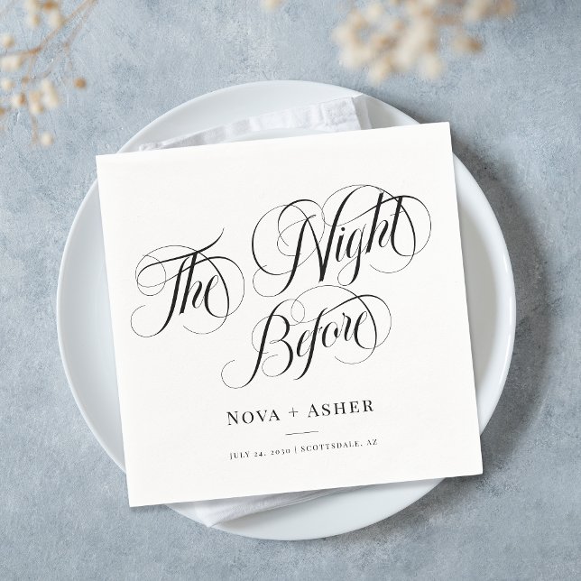 Classy Elegant The Night Before Customised Wedding Napkin (Creator Uploaded)