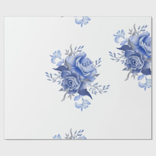 Classy Elegant Vintage Blue Wrapping Paper