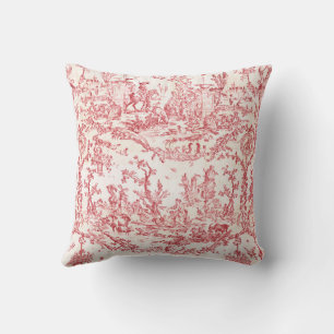 Classy Elegant Vintage Red French Country Toile Cushion
